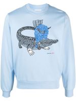 Lacoste x Netflix sweat à logo imprimé - Bleu - thumbnail