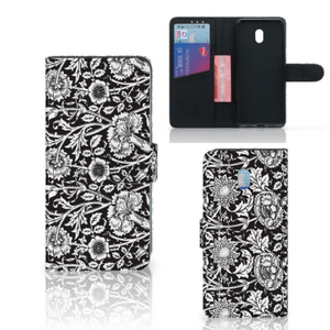 Xiaomi Redmi 8A Hoesje Black Flowers