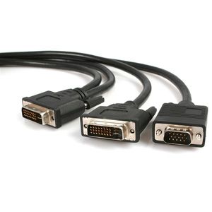 StarTech.com 1,8 m DVI-I mannelijke naar DVI-D mannelijke en HD15 VGA mannelijke videosplitterkabel