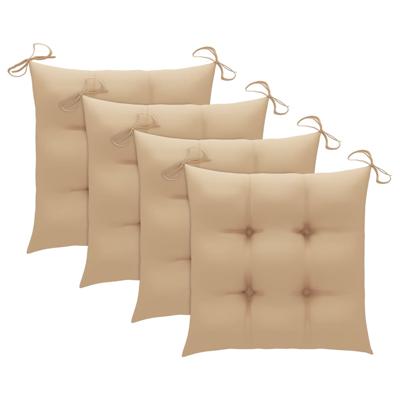 vidaXL Stoelkussens 4 st 50x50x7 cm stof beige vidaXL Stoelkussens 4 st 50x50x7 cm stof beige