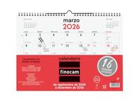 Finocam Neutrale wandkalender, 16 maanden 2025/2026, maand, september 2025 - december 2026 (16 maanden), neutraal Spaans