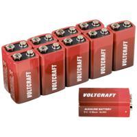 VOLTCRAFT 6LR61 9V batterij (blok) Alkaline 550 mAh 9 V 10 stuk(s) - thumbnail