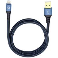 Oehlbach Apple iPad/iPhone/iPod Aansluitkabel [1x USB-A 2.0 stekker - 1x Apple dock-stekker Lightning] 0.50 m Blauw, Zwart