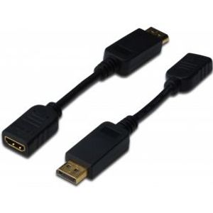 Digitus AK-340400-001-S video kabel adapter 0,15 m DisplayPort HDMI Zwart