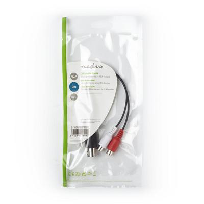 DIN-Audiokabel | DIN 5-Pins Male - 2x RCA Female | 0,2 m | Zwart