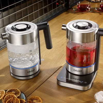 Graef WK300 waterkoker 1 l 2000 W Zwart, Roestvrijstaal, Transparant