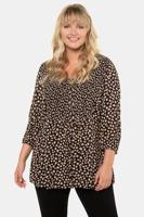 Ulla Popken Tuniek, A-lijn, luipaarddessin, 3/4 mouwen - Grote Maten