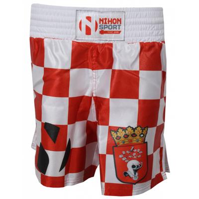 Nihon Kickboks Broek Helmond Heren Rood/wit Maat S