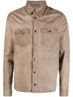 Giorgio Brato chemise d'inspiration western en cuir - Marron