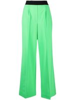 MSGM pantalon ample à taille à logo - Vert