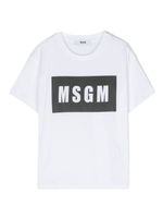 MSGM Kids t-shirt en coton à logo imprimé - Blanc