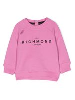 John Richmond Junior sweat en coton à logo brodé - Rose - thumbnail