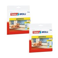 tesa tesamoll Universal Foam - Afdichtingstape voor het Isoleren van Kieren in Huis, Zelfklevend - Wit - 2x 10 m x 9 mm x 5,5 mm