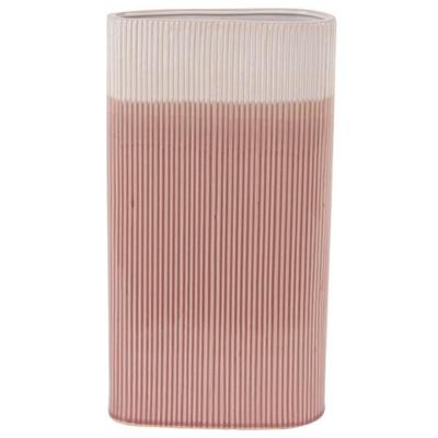 Present Time Vaas Triangle 21,8 X 9,8 Cm Keramiek Roze