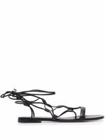 Gianvito Rossi sandales en cuir à lacets - Noir