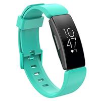 By Qubix - Compatible met Fitbit Inspire 1 / HR/Ace 2 siliconen bandje met gesp - Maat: Small - turquoise - Compatible fitbit bandje