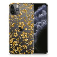 Apple iPhone 11 Pro TPU Case Gouden Bloemen