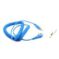 QUADRIOS GmbH ESD bescherming spiraalkabel aardingskabel 4 mm drukknop spiraalkabel 3,6 m en adapter professionele antistatische accessoires (norm EN 61340-5-1)