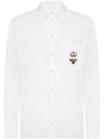 Dolce & Gabbana chemise en coton à logo brodé - Blanc