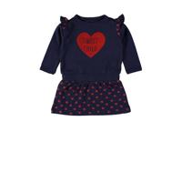4PRESIDENT baby jurk Charli met printopdruk en ruches donkerblauw/rood