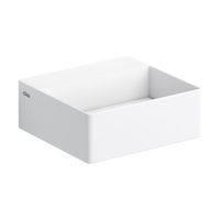 Fontein Clou New Flush 1 met Afvoerplaat 28x27x10 cm Mat Wit Solid Surface (met Voorbewerkt Kraangat)