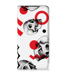 Mobiel BookCase Samsung Galaxy S22 Plus Skull Red