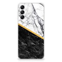 Samsung Galaxy A14 5G TPU Siliconen Hoesje Marmer Wit Zwart - Origineel Cadeau Man