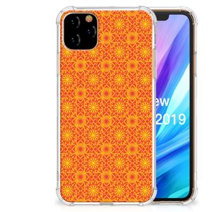 Apple iPhone 11 Pro Max Doorzichtige Silicone Hoesje Batik Oranje