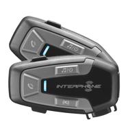 INTERPHONE UCOM6R - Dubbel - Afneembare Bluetooth 5.2 Motorfiets Intercom en Geïntegreerde Batterij 15 uur Autonomie, 2 Moto 1 Km, TFT en GPS compatibel, Waterdicht, Luidspreker 32mm, voor alle Helmen