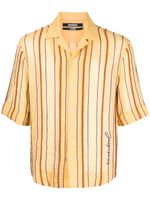 Jacquemus chemise rayée à logo brodé - Jaune