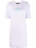 Love Moschino robe en coton à logo imprimé - Violet