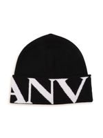 Lanvin Enfant bonnet à logo intarsia - Noir - thumbnail