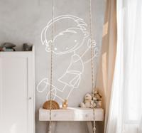 Sticker babykamer jongen springt