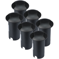 Set van 6 grondspots rond zwart 3000K 1 Watt IP67 12V - 2 Lichts