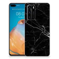 Huawei P40 TPU Siliconen Hoesje Marmer Zwart - Origineel Cadeau Vader - thumbnail