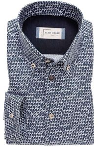 Blue Crane Slim Fit Overhemd blauw, Motief