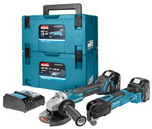 Makita DLX2154TJ1 combiset - DGA504 accu haakse slijper + DTM51 accu multitool