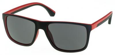 Bernardino zonnebril unisex rechthoekig matzwart/rood (9235 C) Bernardino zonnebril unisex rechthoekig matzwart/rood (9235 C)