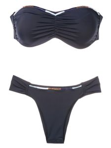 Brigitte haut de bikini à broderies - Bleu