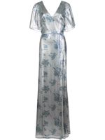 Marchesa Notte Bridesmaids robe longue à fleurs en sequins - Bleu