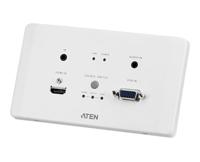 HDMI & VGA HDBaseT zender met EU wandplaat/PoH (4K @100m) (HDBaseT Klasse A) VE2812AEUT ATEN