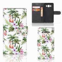 Samsung Galaxy J5 2016 Telefoonhoesje met Pasjes Flamingo Palms