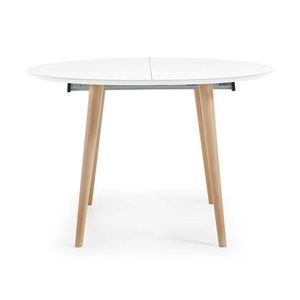 "Kave Home Oqui Eettafel Uitschuifbaar - 120/200 x 120 cm - Wit "