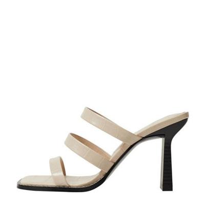 Mango muiltjes met crocoprint beige Mango muiltjes met crocoprint beige