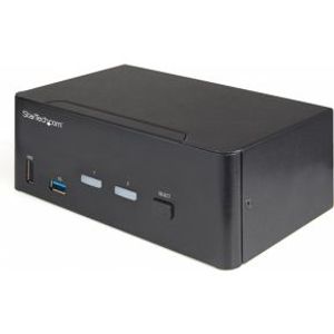 StarTech.com 2 Port Dual Monitor KVM HDMI Switch, 4K 60Hz Ultra HD HDR, Desktop Hub 4K HDMI 2.0 KVM