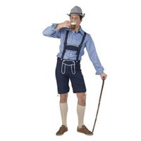 Blauwe Oktoberfest lederhose voor heren 56-58 (2XL/3XL)  -