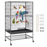 VEVOR Vogelvolière 79x51x132cm Vogelkooi gemaakt van Q195 koolstofstaal Vogelhuis Geschikt voor 2-3 middelgrote tot grote vogels Volière met slot Vogelhuis Vogelkooi
