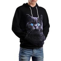 grafische catus herenmode 3d-print hoodie vakantie streetwear hoodies zwart hooded print fleece winter lente herfst designer sweatshirt met capuchon Lightinthebox