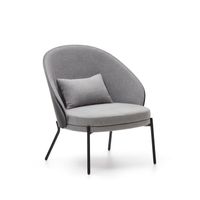 Kave Home Eamy fauteuil Black Light Grey - thumbnail