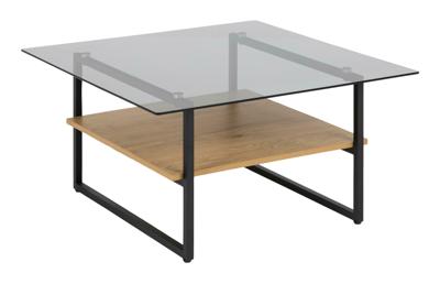 Bendt Salontafel 'Bruno' Eiken en glas, 80 x 80cm